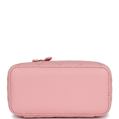 Chanel Small Classic Vanity Case Pink Caviar Light Gold Hardware