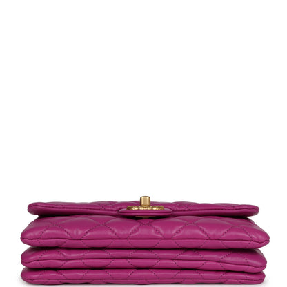 Chanel Small Crush Flap Bag Purple Shiny Aged Calfskin Brushed Gold Hardware