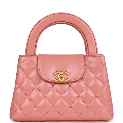 Chanel Small Kelly Shopper Pink Shiny Aged Calfskin Brushed Gold Hardware