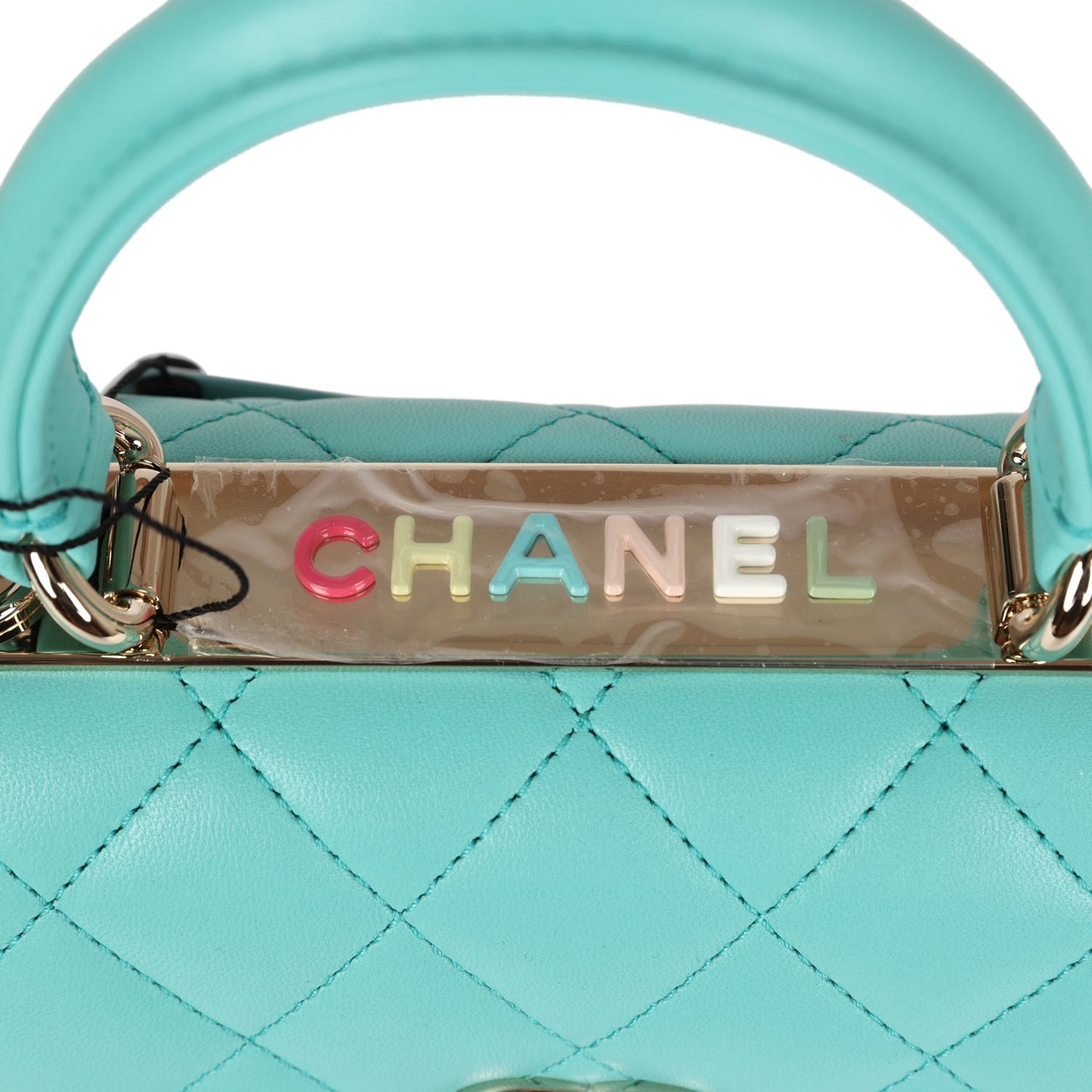 Chanel Mini Trendy CC Flap Bag Turquoise Lambskin Light Gold Hardware