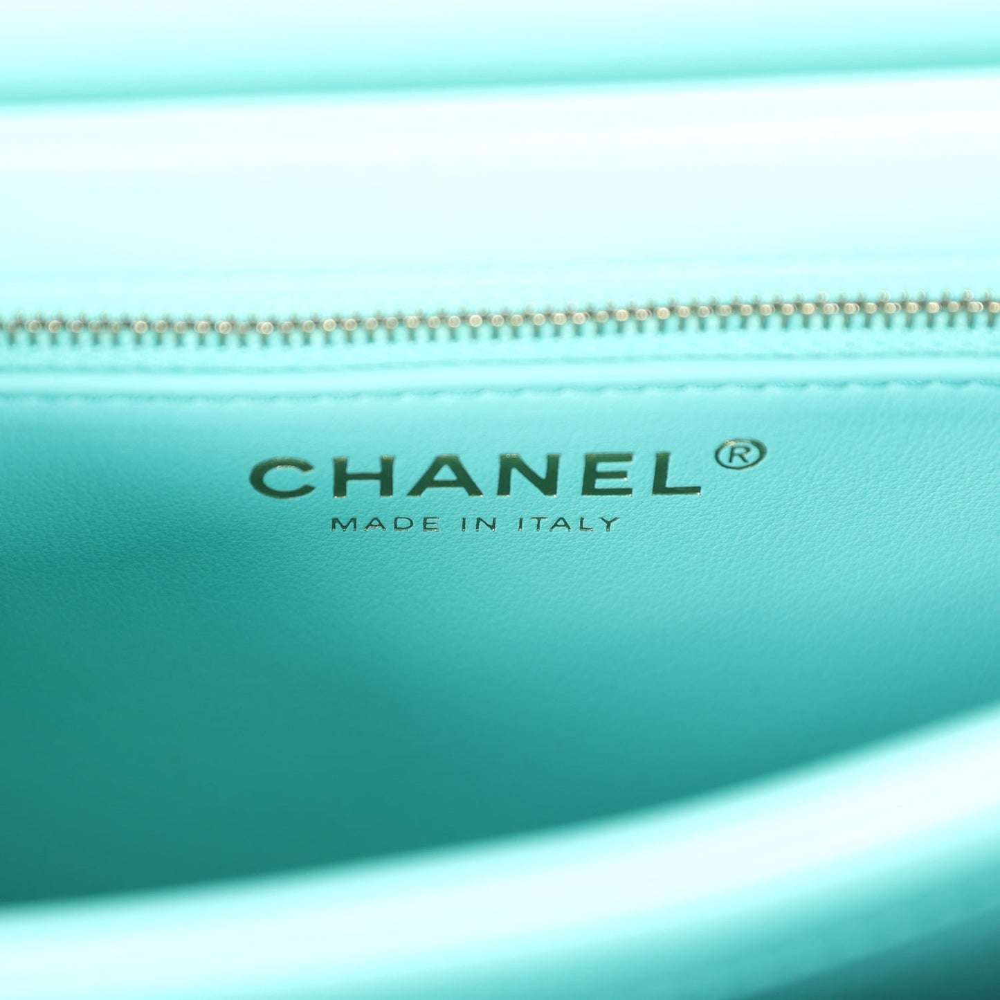 Chanel Mini Trendy CC Flap Bag Turquoise Lambskin Light Gold Hardware
