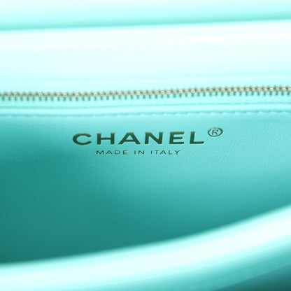 Chanel Mini Trendy CC Flap Bag Turquoise Lambskin Light Gold Hardware