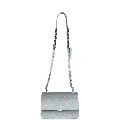 Chanel Small Flap Bag Grey Ombre Caviar Lacquered Metal Hardware