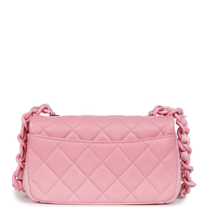 Chanel Mini Flap Bag Pink Ombre Caviar Lacquered Metal Hardware