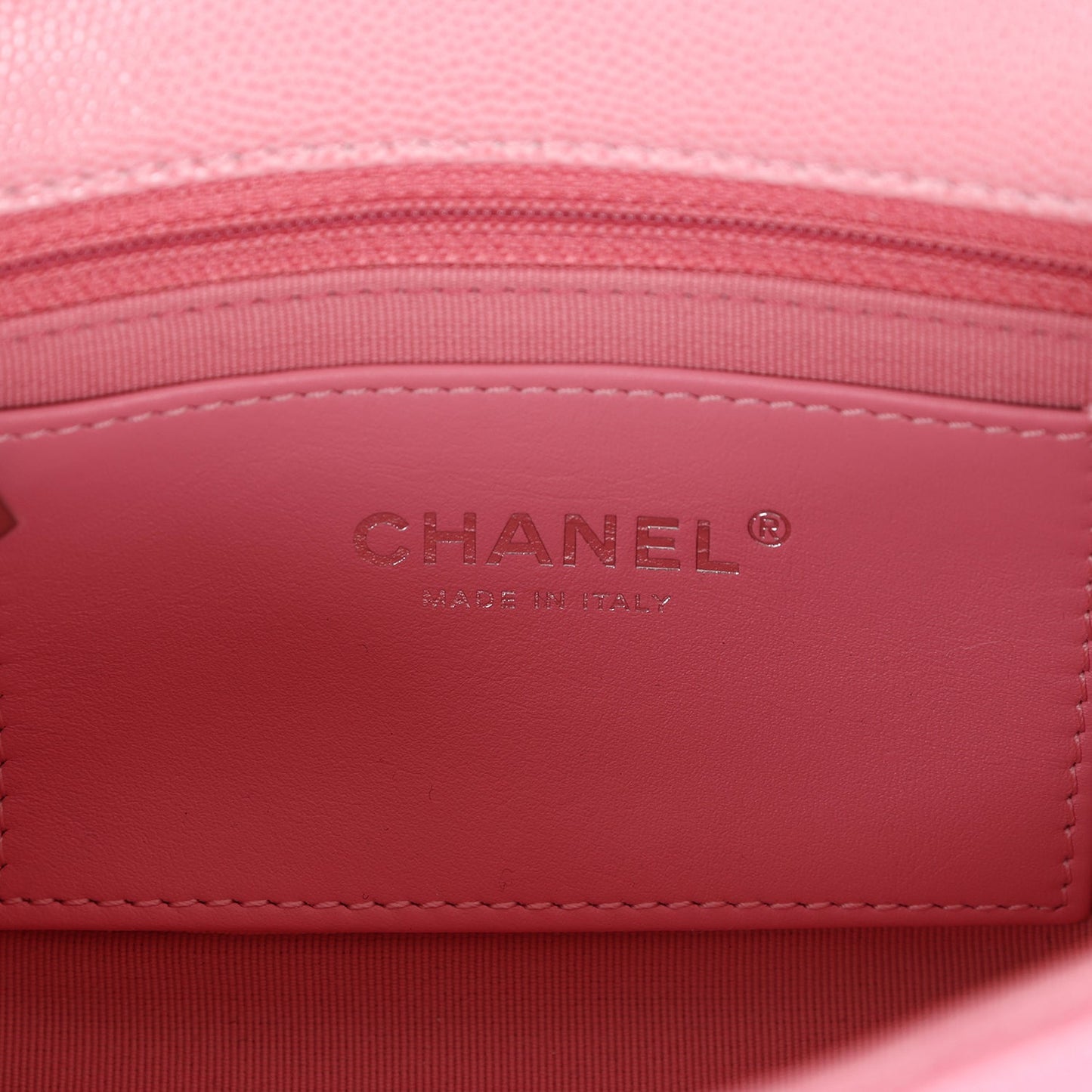 Chanel Mini Flap Bag Pink Ombre Caviar Lacquered Metal Hardware