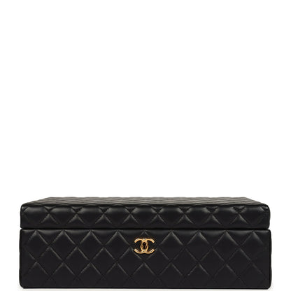 Chanel CC Jewelry Box Black Lambskin Gold Hardware