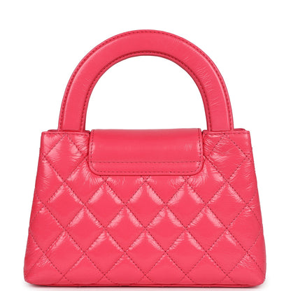 Chanel Small Kelly Shopper Dark Pink Shiny Aged Calfskin Brushed Gold Hardware