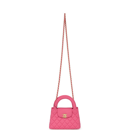 Chanel Small Kelly Shopper Dark Pink Jersey Brushed Gold Hardware