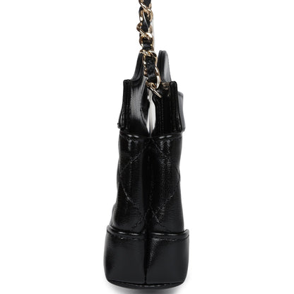 Chanel Micro 31 Shopper Black Shiny Lambskin Light Gold Hardware