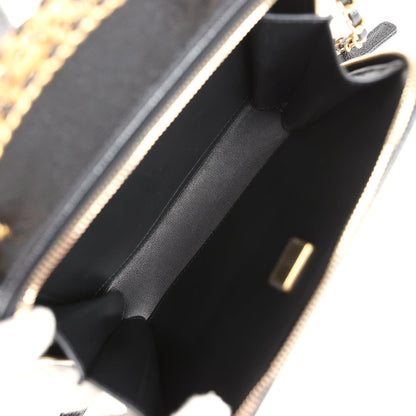 Chanel Small Pick Me Up Top Handle Vanity Case Black Caviar Brushed Gold Hardware