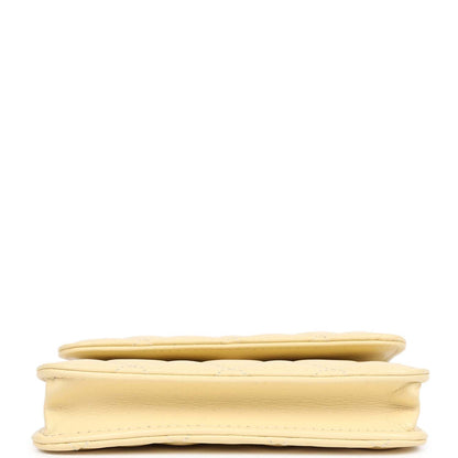 Chanel Mini Pearl Crush Belt Bag Light Yellow Lambskin Aged Gold Hardware