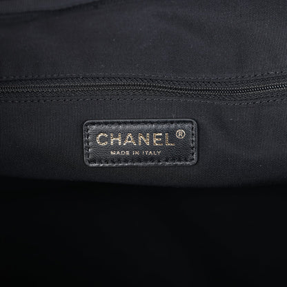 Chanel Maxi Bowling Bag Light Grey Washed Denim Antique Gold Hardware