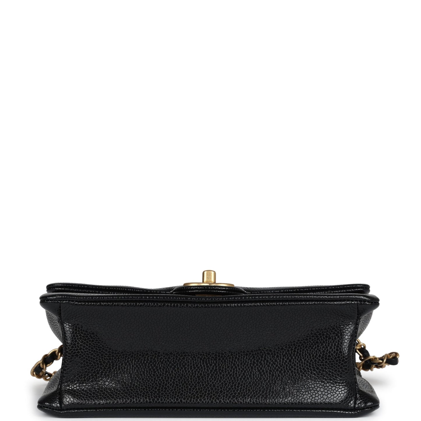 Chanel Small Flap Bag Black Shiny Caviar Brushed Gold Hardware