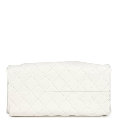 Chanel Medium 25 Hobo Bag White Caviar Antique Gold Hardware