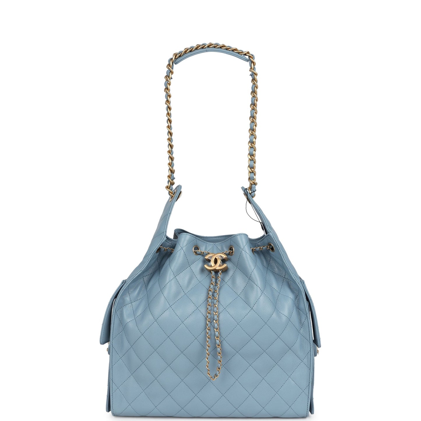 Chanel Medium 25 Hobo Bag Blue Caviar Antique Gold Hardware