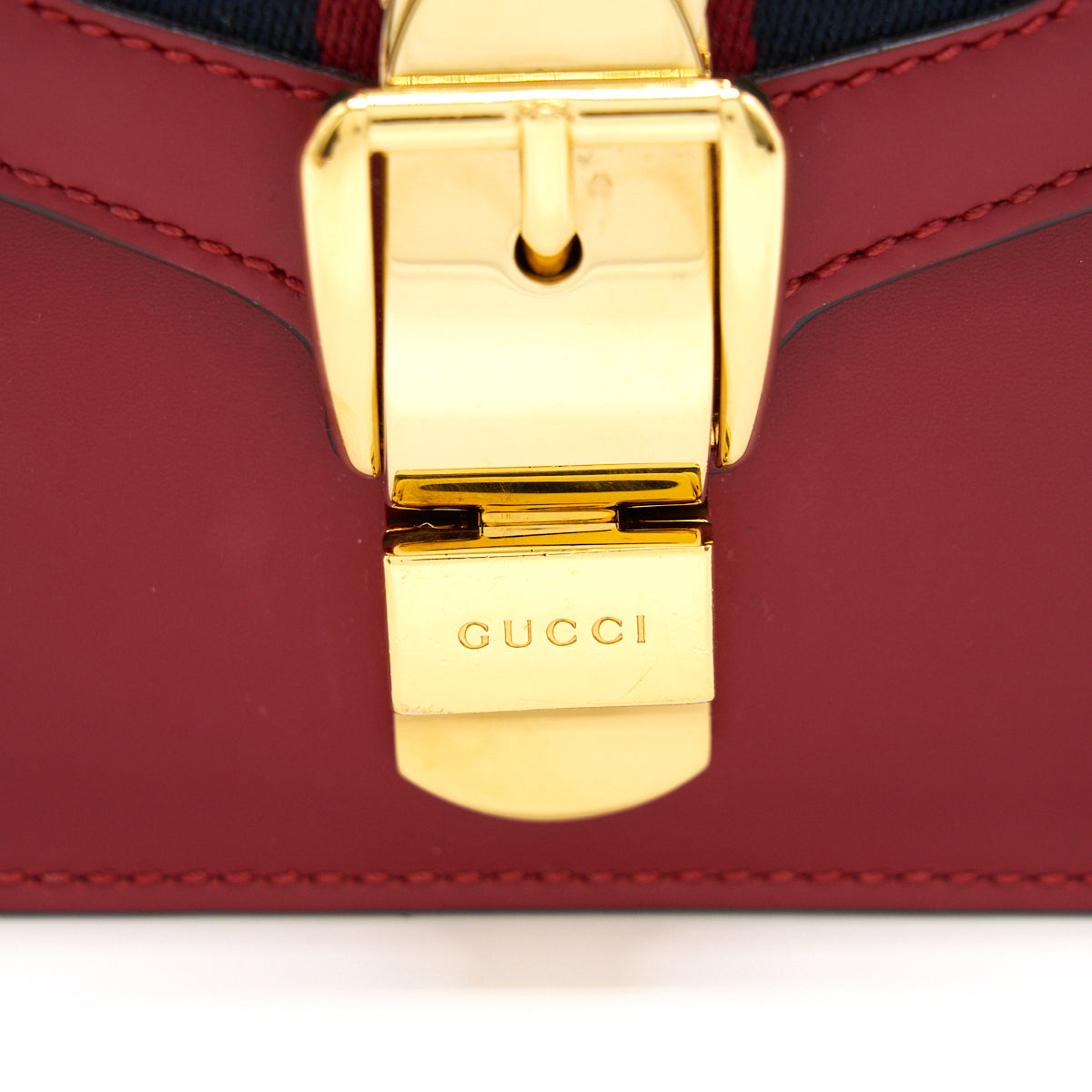 Gucci Sylvie Leather Mini Chain Bag Red