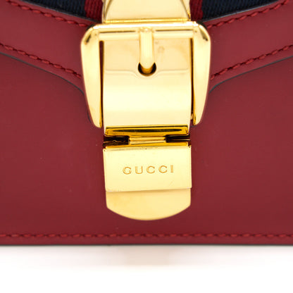 Gucci Sylvie Leather Mini Chain Bag Red