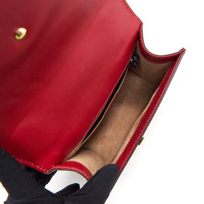Gucci Sylvie Leather Mini Chain Bag Red