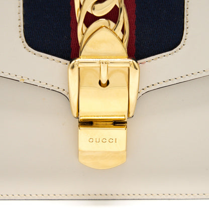 Gucci Sylvie Small Shoulder Bag White  (Leather Strap Missing)
