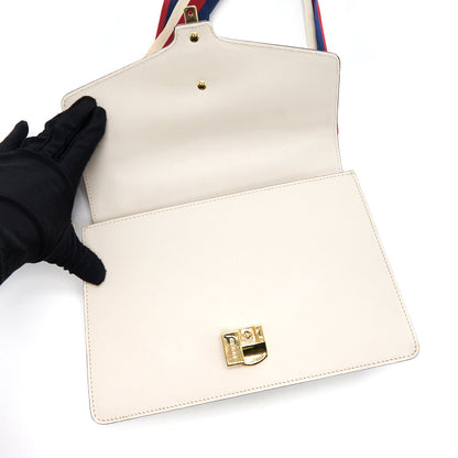 Gucci Sylvie Small Shoulder Bag White  (Leather Strap Missing)