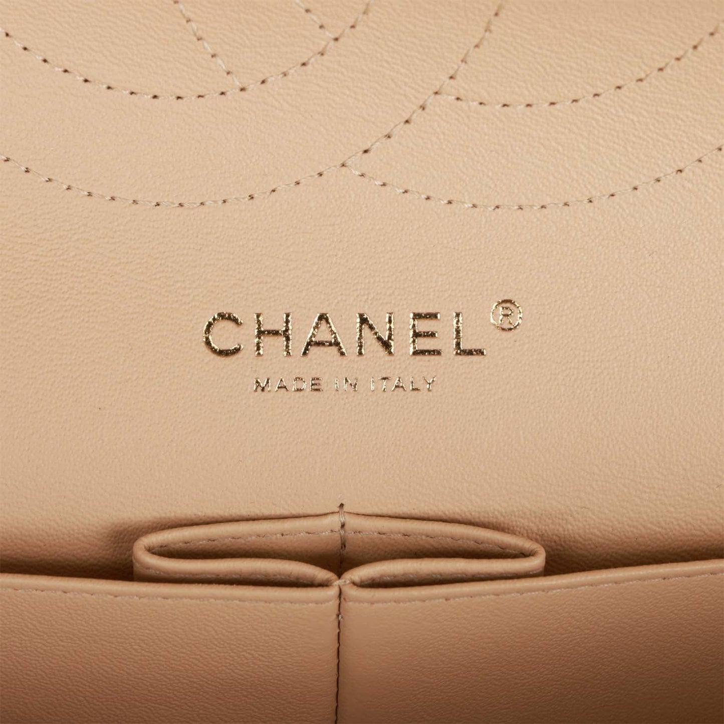 Pre-owned Chanel Jumbo Classic Double Flap Bag Beige Clair Caviar Gold Hardware