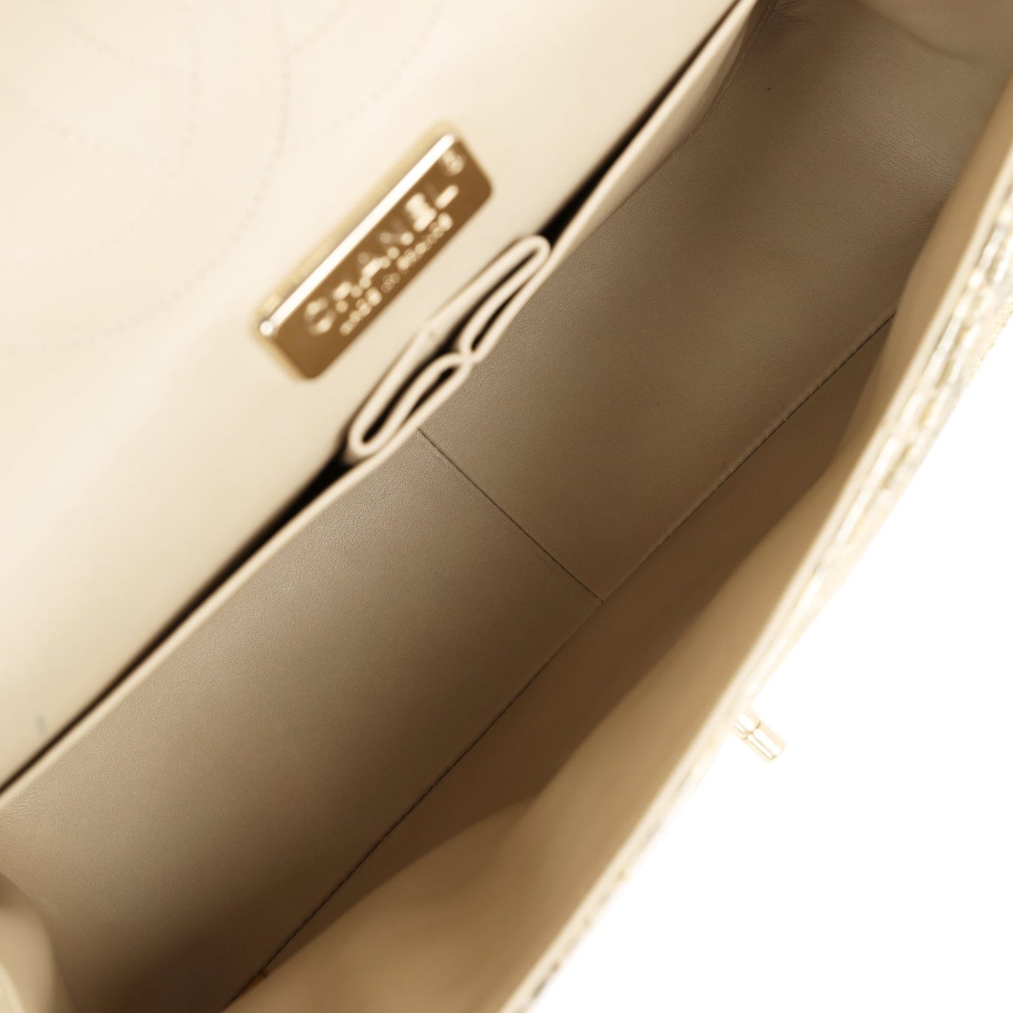 Pre-owned Chanel Jumbo Classic Double Flap Gold Metallic Python Gold Hardware