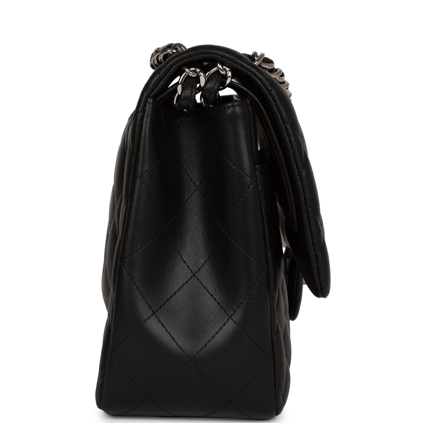Pre-owned Chanel Jumbo Classic Double Flap Black Lambskin Silver Hardware