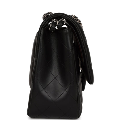 Pre-owned Chanel Jumbo Classic Double Flap Black Lambskin Silver Hardware