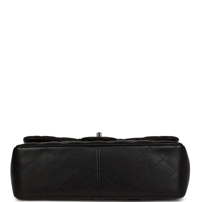 Pre-owned Chanel Jumbo Classic Double Flap Black Lambskin Silver Hardware