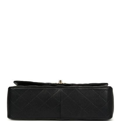 Chanel Jumbo Classic Double Flap Bag Black Caviar Gold Hardware