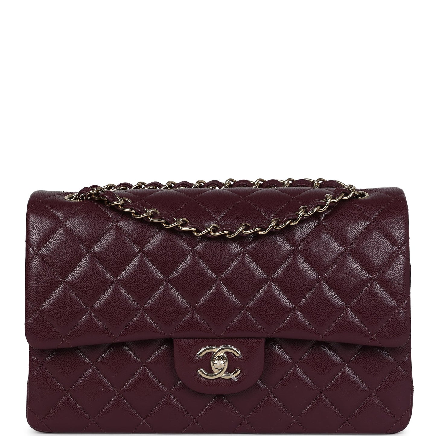 Chanel Jumbo Classic Double Flap Bag Red Lambskin Light Gold Hardware