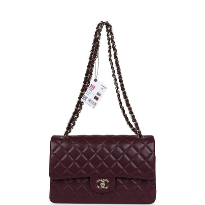 Chanel Jumbo Classic Double Flap Bag Red Lambskin Light Gold Hardware