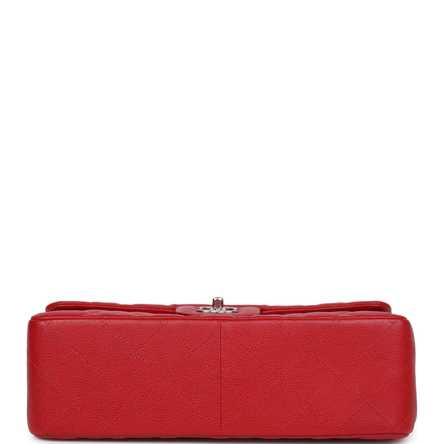 Pre-owned Chanel Jumbo Classic Double Flap Red Caviar Silver Hardware