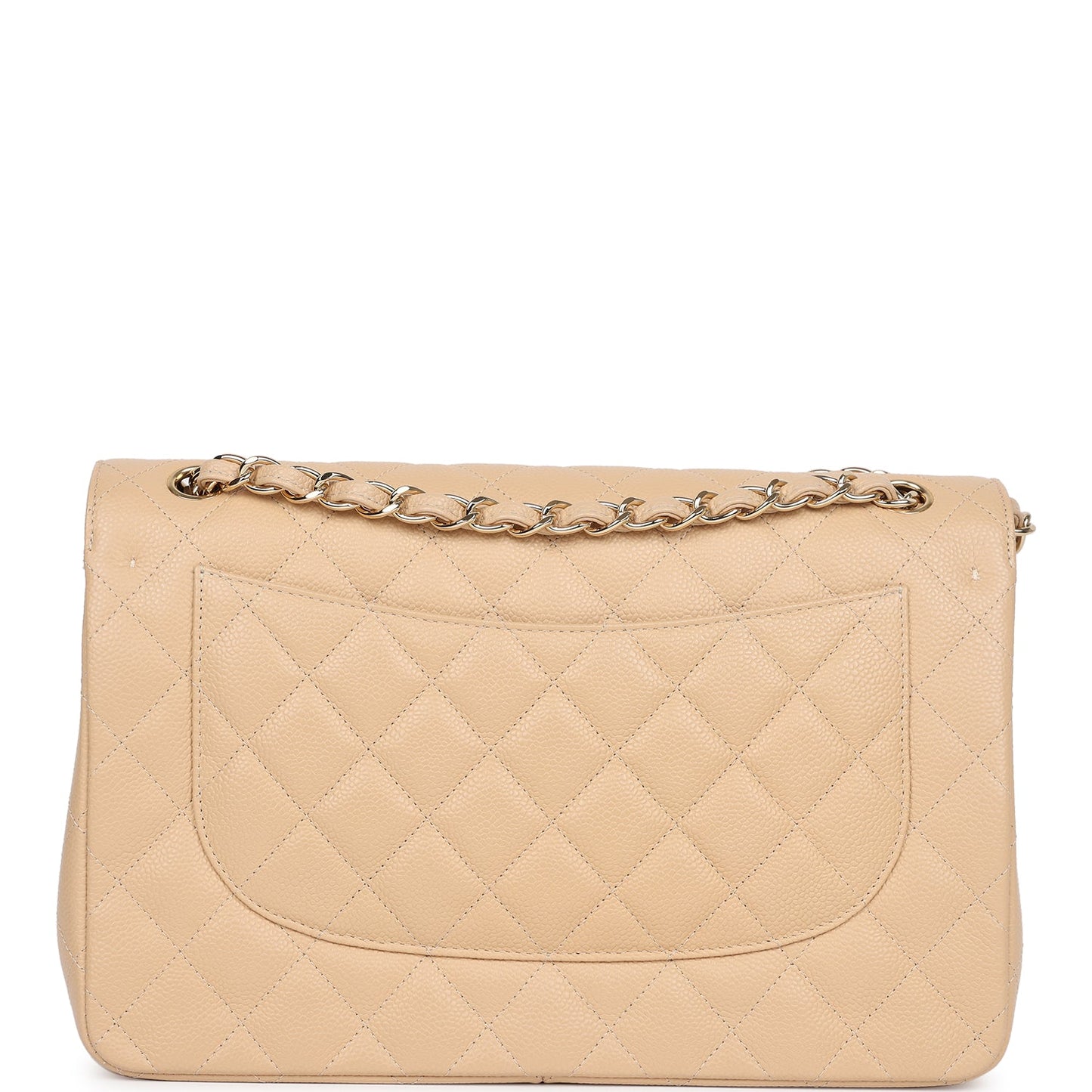 Chanel Jumbo Classic Double Flap Bag Beige Caviar Gold Hardware