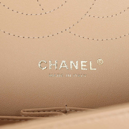Pre-owned Chanel Jumbo Classic Double Flap Bag Light Beige Caviar Gold Hardware