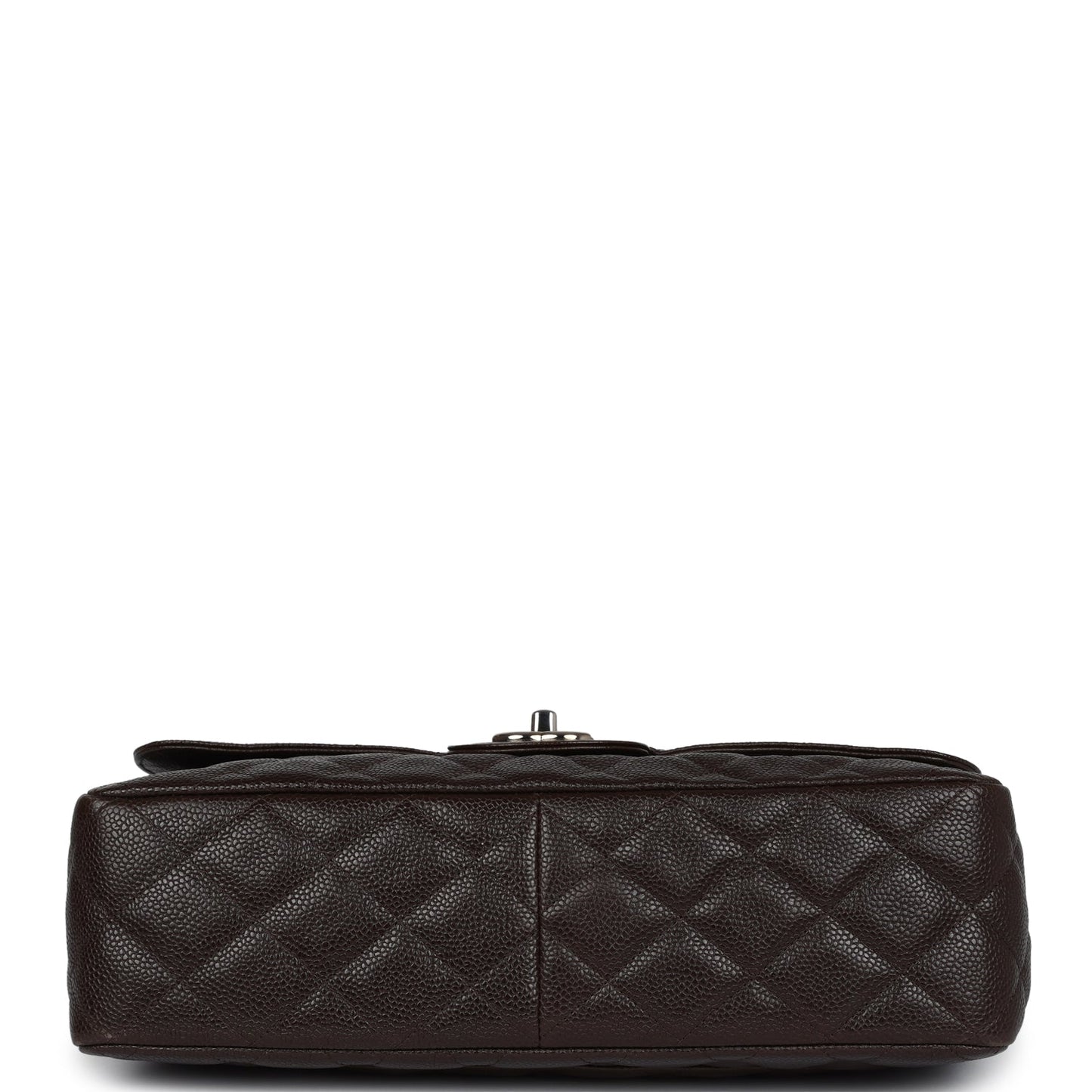 Pre-owned Chanel Jumbo Classic Single Flap Dark Brown Caviar Silver Hardware