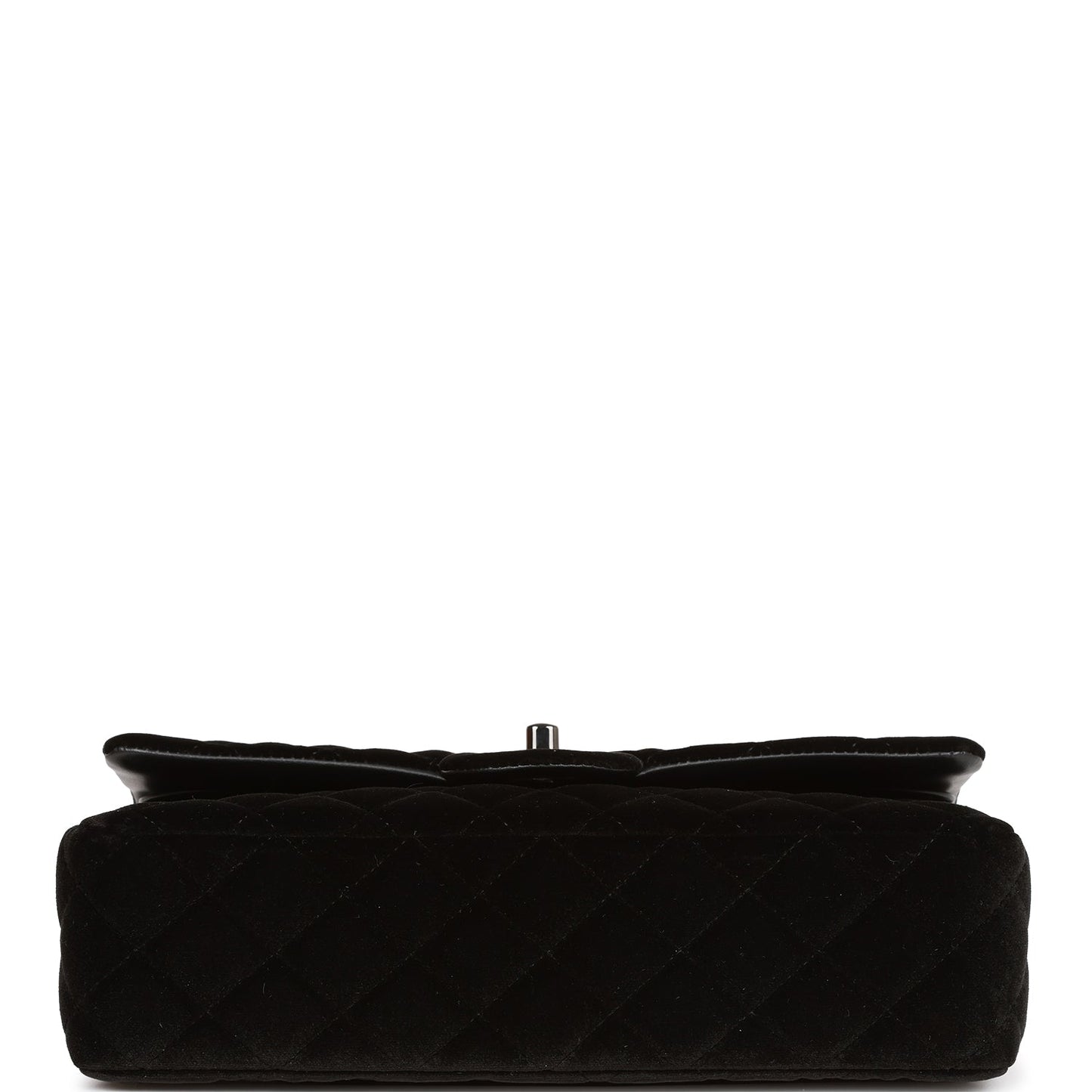 Pre-owned Chanel Medium Classic Double Flap Bag Black Velvet Ruthenium Hardware