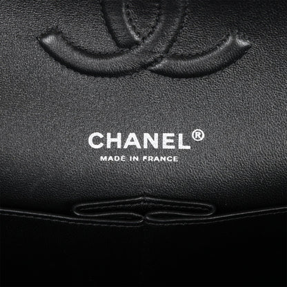 Pre-owned Chanel Medium Classic Double Flap Bag Black Velvet Ruthenium Hardware