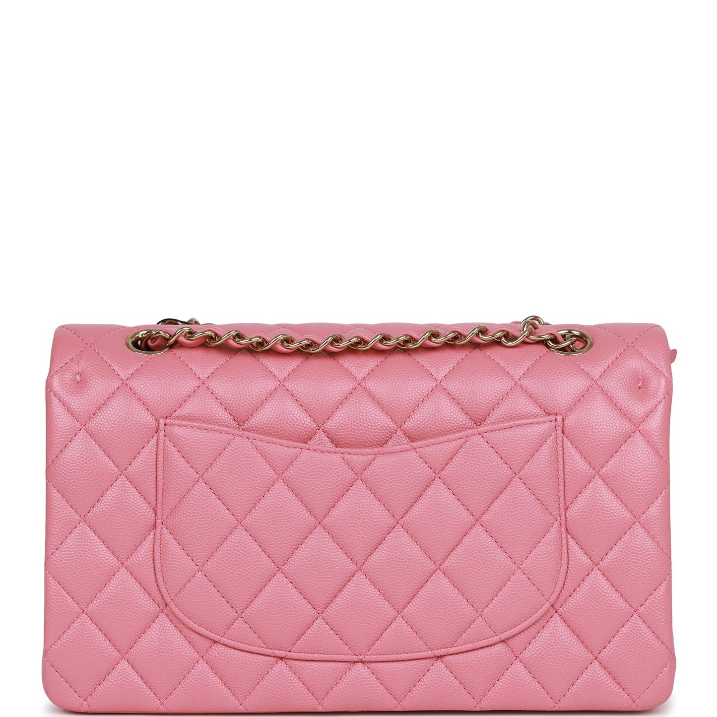 Chanel Medium Classic Double Flap Bag Dark Pink Caviar Light Gold Hardware