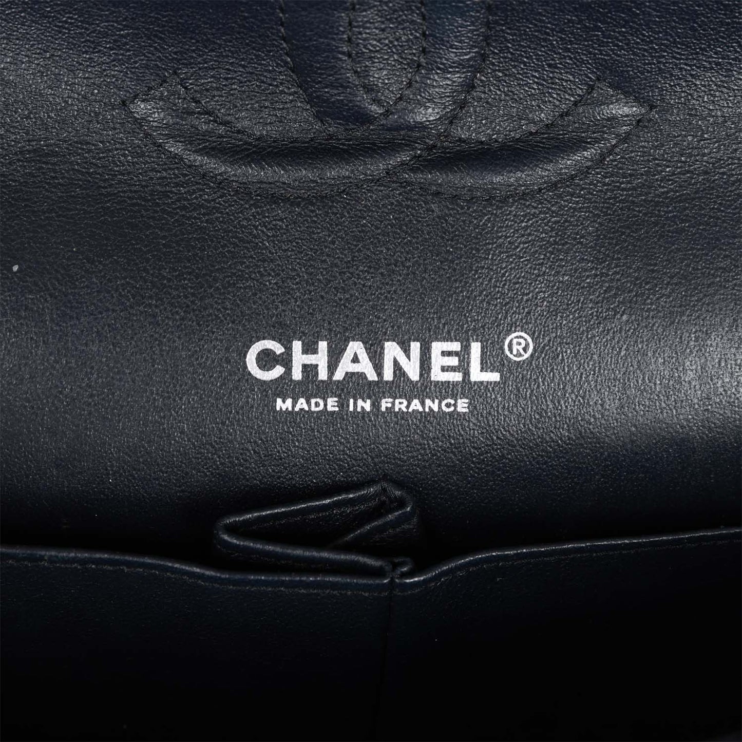 Pre-owned Chanel Medium Classic Double Flap Bag White and Black Tweed Boucle Silver Hardware