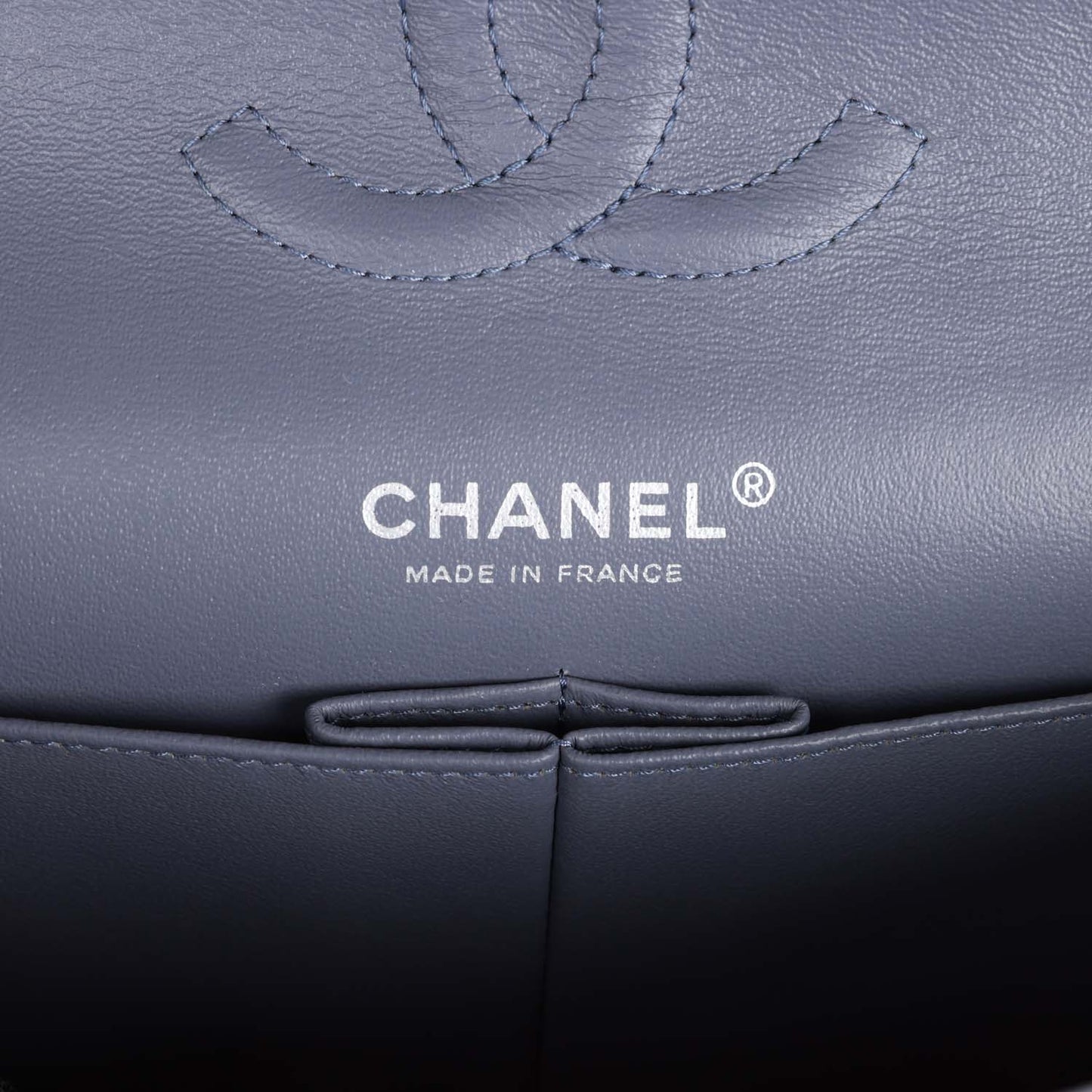 Chanel Medium Classic Double Flap Bag Purple Lambskin Silver Hardware