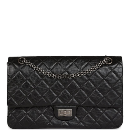 Chanel Medium Reissue 226 2.55 Flap Black Aged Calfskin Ruthenium Hardware