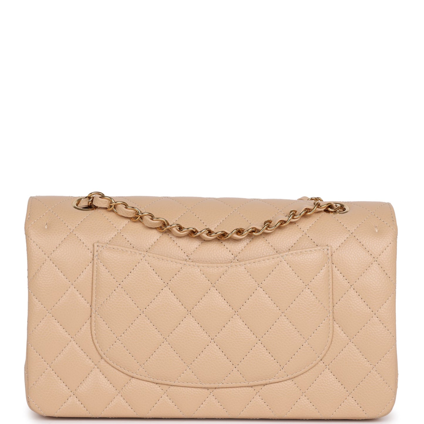 Chanel Medium Classic Double Flap Bag Beige Caviar Gold Hardware