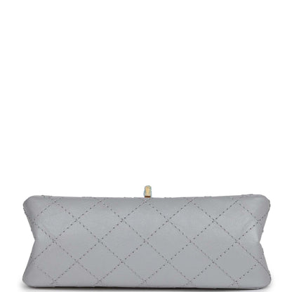 Chanel Mini Reissue 224 2.55 Flap Grey Aged Calfskin Antique Gold Hardware