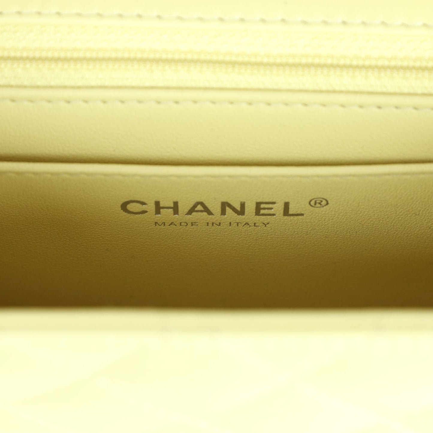 Chanel Mini Square Flap Bag Lime Lambskin Silver Hardware