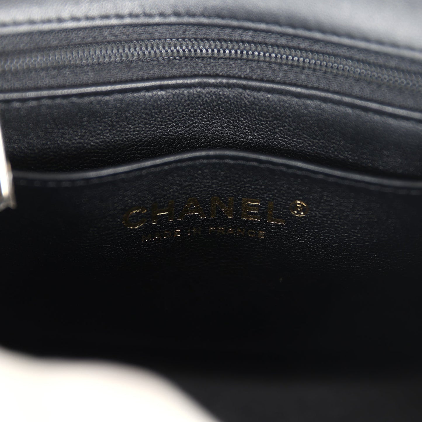 Pre-owned Chanel Monaco Mini Square Flap Bag Black Lambskin Light Gold Hardware