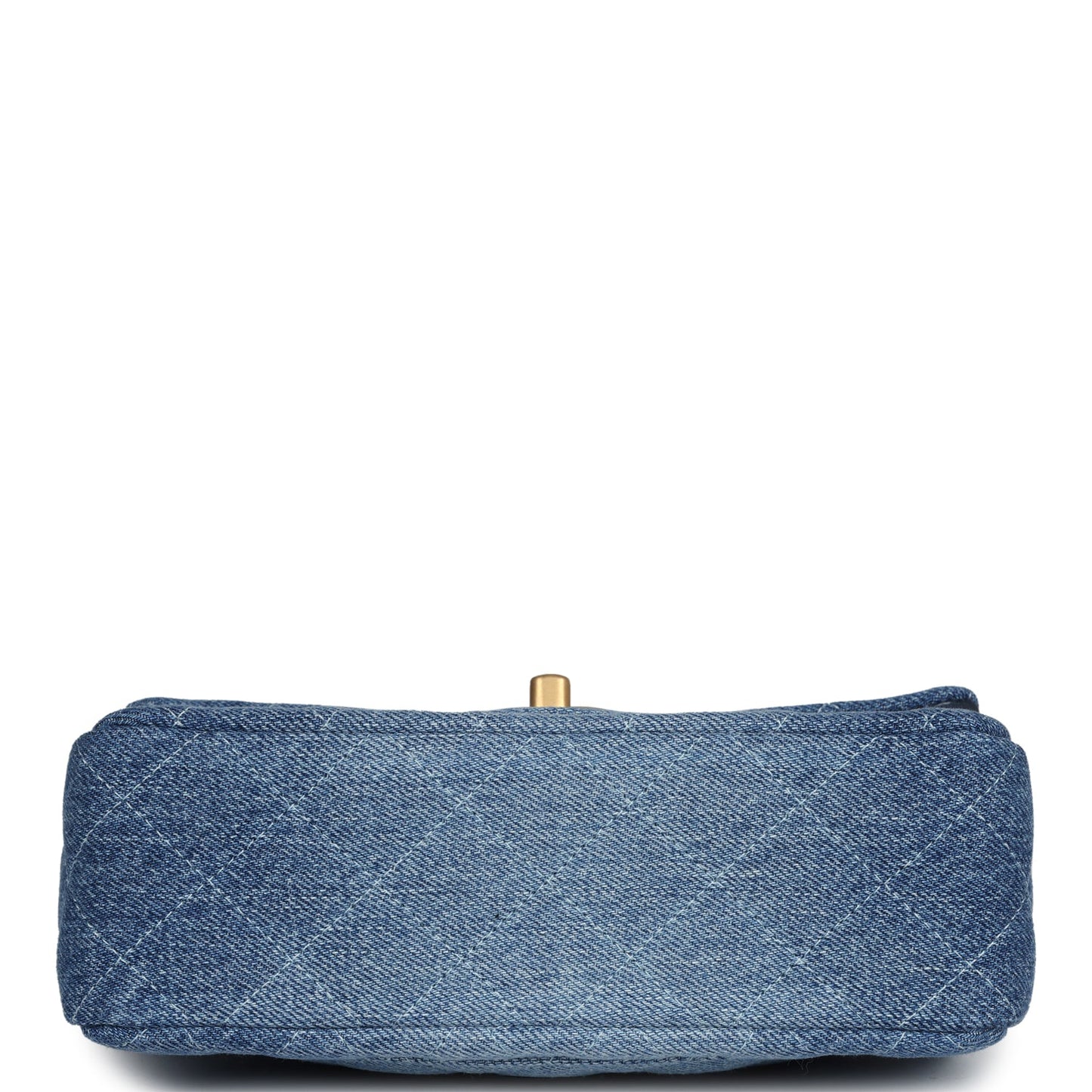 Chanel Mini Rectangular Flap Bag Blue Denim Antique Gold Hardware