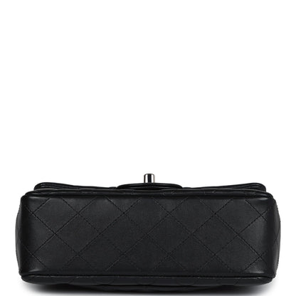 Chanel Mini Classic Rectangular Flap Bag Black Lambskin Silver Hardware