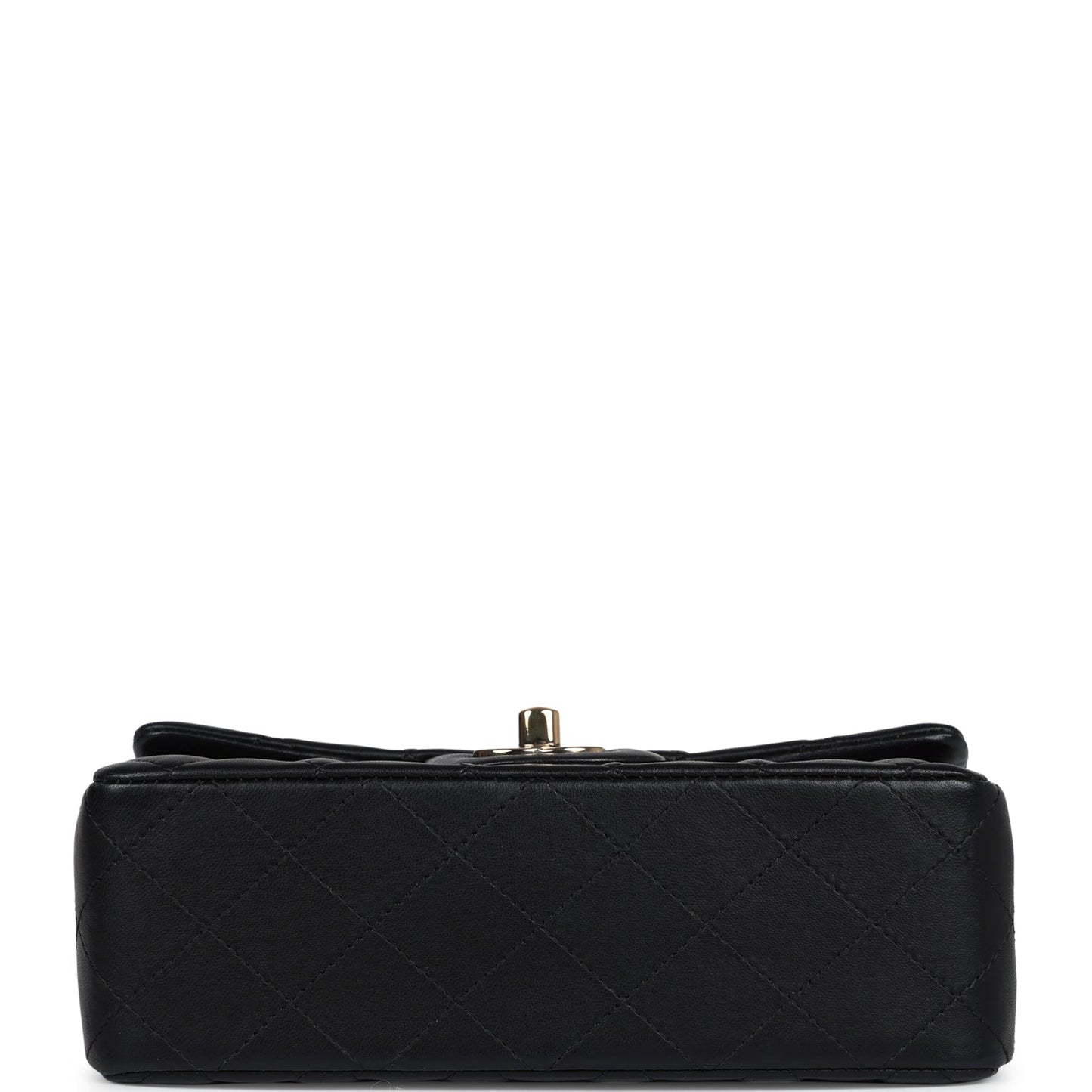 Pre-owned Chanel Mini Classic Rectangular Flap Bag Black Lambskin Light Gold Hardware