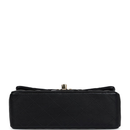 Pre-owned Chanel Mini Classic Rectangular Flap Bag Black Lambskin Light Gold Hardware